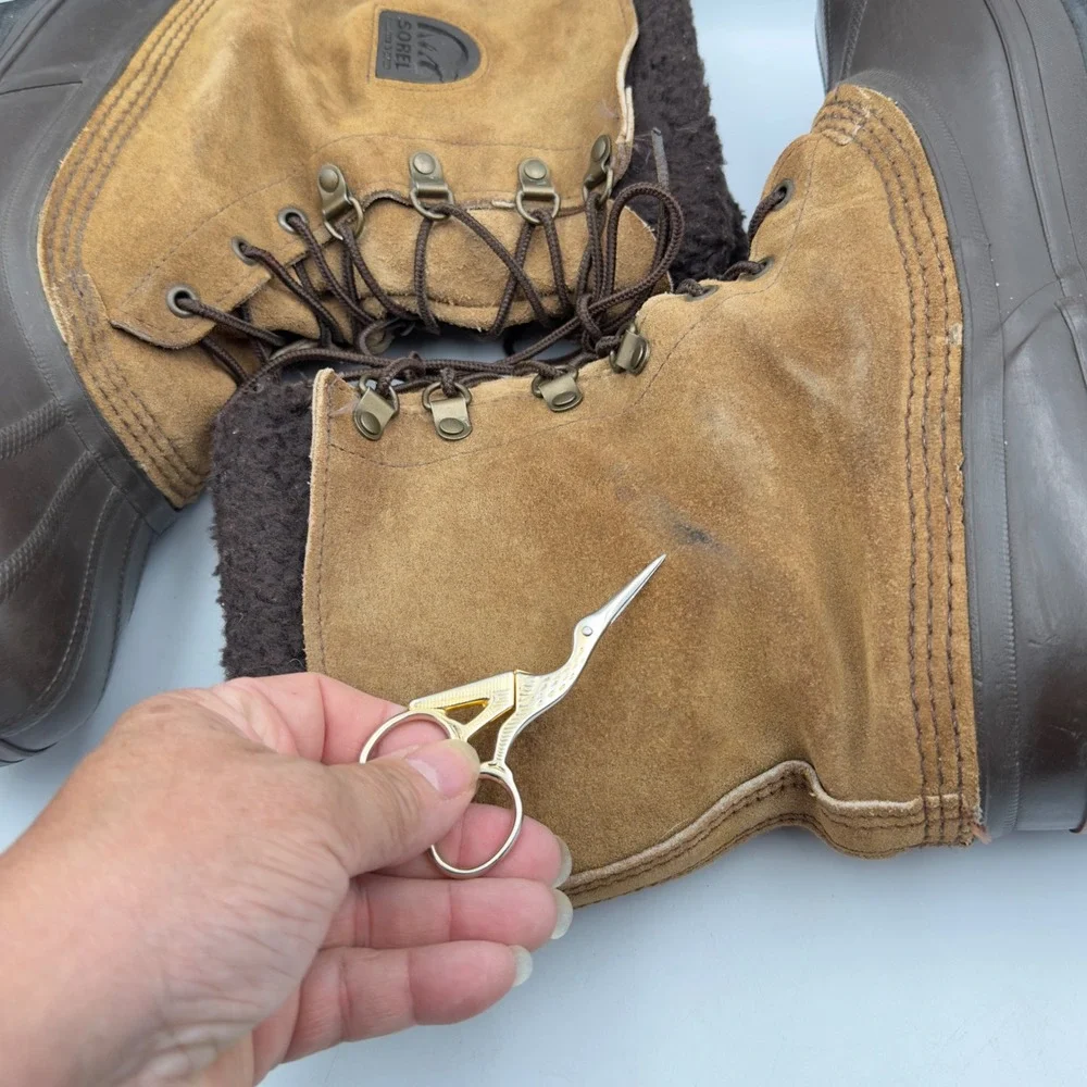 Sorel Kaufman Canada Winter Boots Brown Suede Duck Boots Vintage 9 Snow Rugged